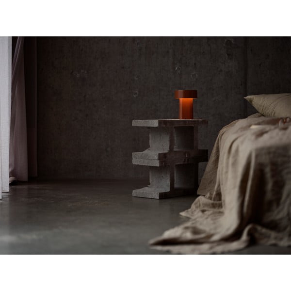 Lampada da tavolo LED marrone cognac in plastica (altezza totale 18 cm) Oblong – Zone-image-1