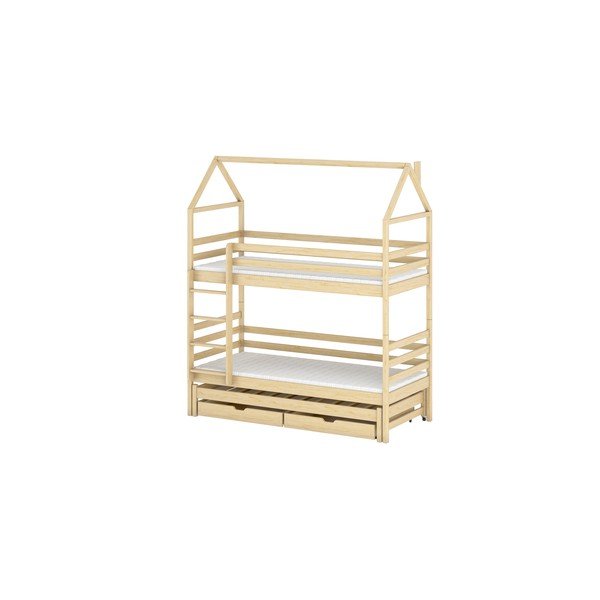 Letto in legno di pino con contenitore 70x160 cm Dalia - Lano Meble