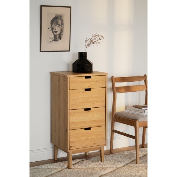 Credenza di colore naturale in rovere massiccio 45x92x38 cm Garrison – Rowico-image-2