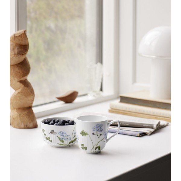 Tazza bianca in porcellana con motivo floreale 330 ml Hammershøi Summer - Kähler Design-image-1