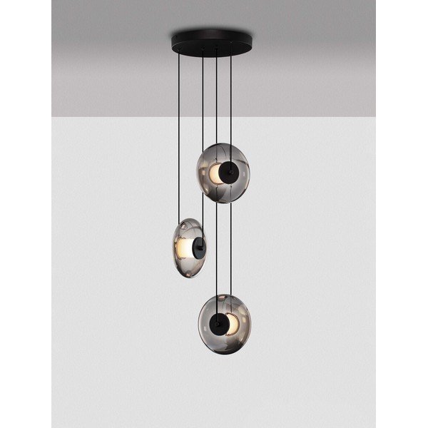 Lampadario LED nero opaco in vetro con intensità regolabile ø 35 cm Ballet – Nova Luce-image-4