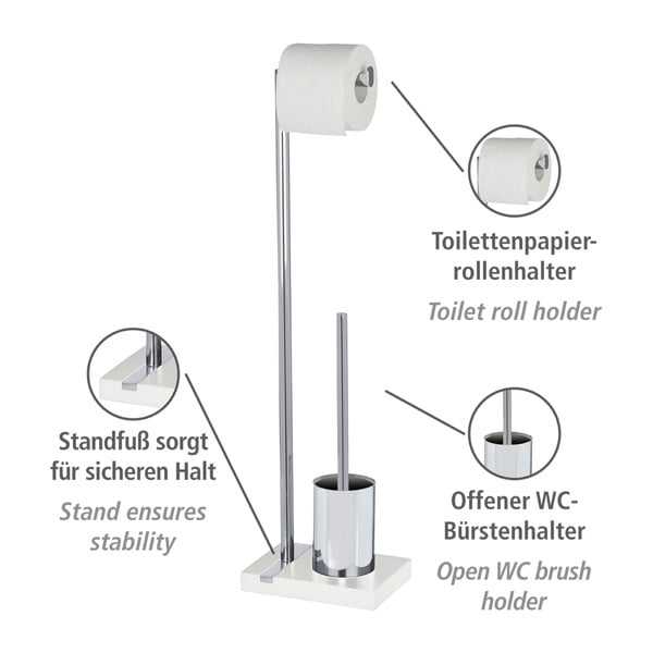 Scopino con supporto per carta igienica Noble - Wenko-image-4