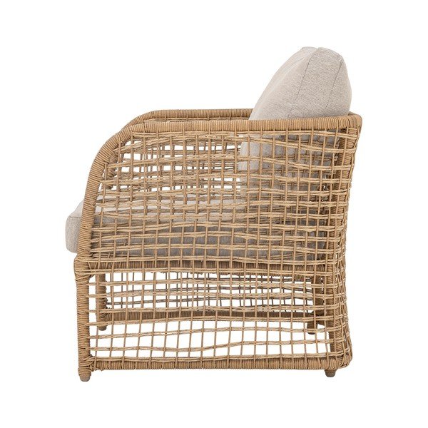 Poltrona da esterno beige/di colore naturale in imbottito/in rattan Penzano – Bloomingville-image-4