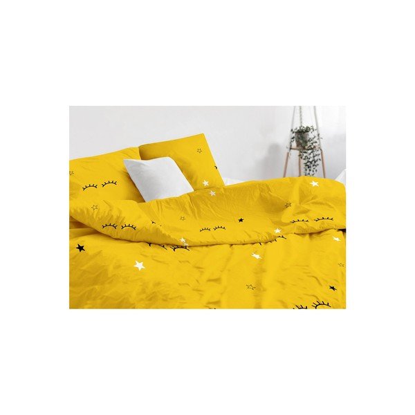 Set copripiumino e federa da bambini giallo per letto singolo 140x200 cm Dide – Mijolnir-image-3