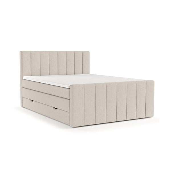 Letto boxspring beige con contenitore 180x200 cm Ruby - Maison de Rêve