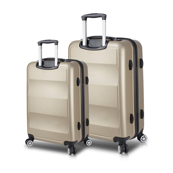 Set di 2 valigie con ruote e porte USB in oro My Valice LASSO Large & Medium - Myvalice