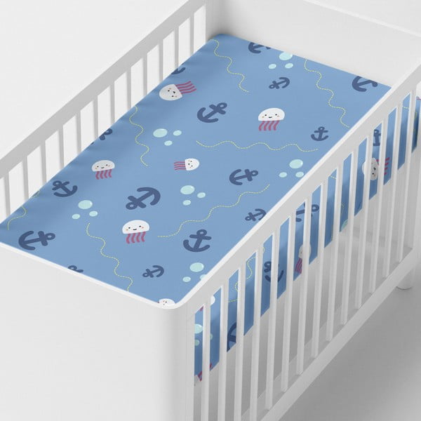 Lenzuolo per neonati in cotone Happynois , 120 x 60 cm Yellow Submarine - Mr. Fox-image-1