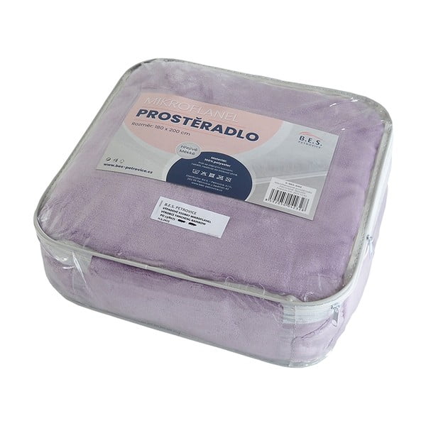 Lenzuolo in microflanella viola 90x200 cm Exclusive - B.E.S.-image-1