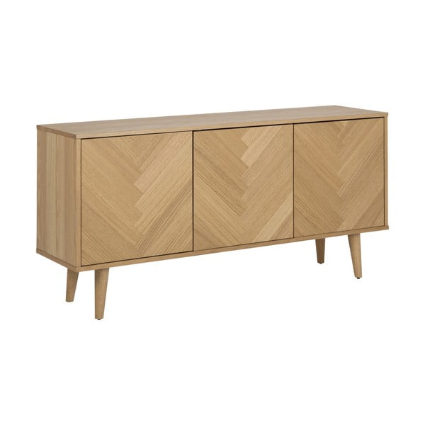 Cassettiera bassa color legno naturale effetto rovere 150x75 cm Nagano - Actona-image-2