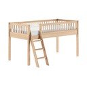 Letto da bambini rialzato di colore naturale in faggio massiccio con rete inclusa 90x200 cm Forrest – Vipack