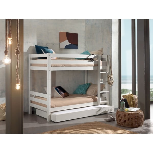 Cassetto sottoletto per bambini bianco 90x190 cm Pino – Vipack-image-1