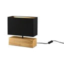 Lampada da tavolo nera/di colore naturale con paralume in tessuto (altezza totale 30 cm) Woody – Reality