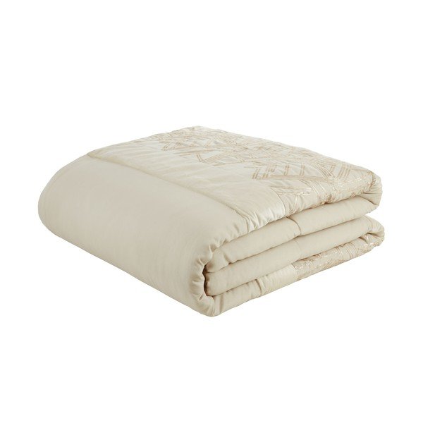 Copriletto trapuntato in velluto beige per letto matrimoniale 220x230 cm Sparkle - Catherine Lansfield-image-2