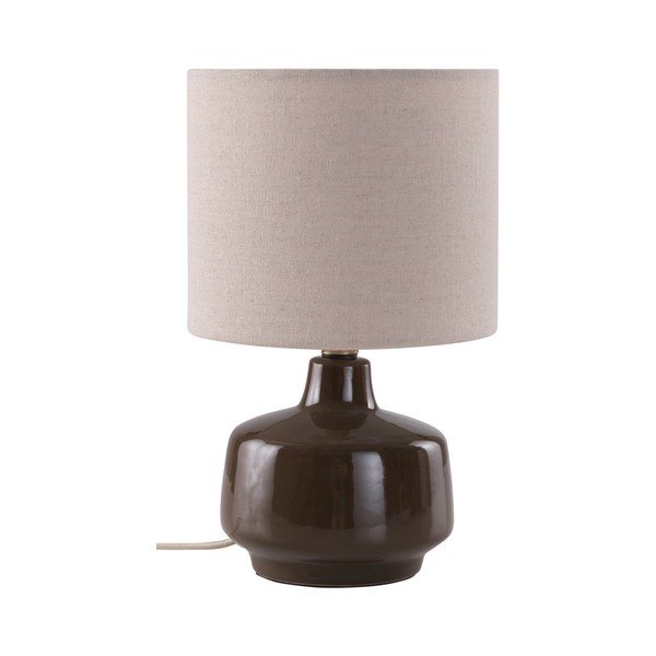 Lampada da tavolo marrone/color crema in ceramica (altezza totale 29 cm) Laila – Jotex