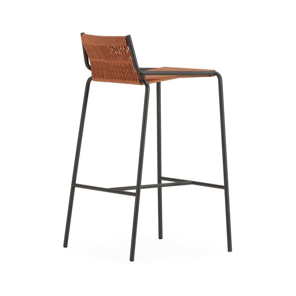 Sgabello da bar color terracotta in metallo (altezza della seduta 65 cm) Emily – Marckeric-image-2