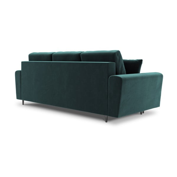 Divano color petrolio allungabile e con contenitore con rivestimento in velluto 235 cm Kyoto – Cosmopolitan Design-image-3
