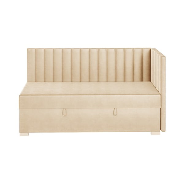 Letto angolare per bambini beige con contenitore con materasso 90x200 cm Snugi - Ghado