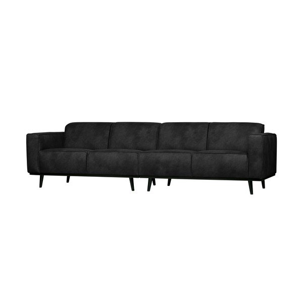Divano nero in finta pelle scamosciata, 280 cm Statement - BePureHome-image-2