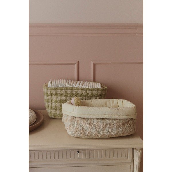 Cesta per giochi da bambino verde chiaro in tessuto 30x20x20 cm Swan Matcha – Lorena Canals-image-2