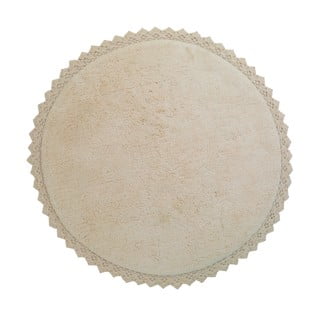 Tappeto rotondo color crema in cotone lavabile e tessuto a mano ø 110 cm Perla Sable – Nattiot