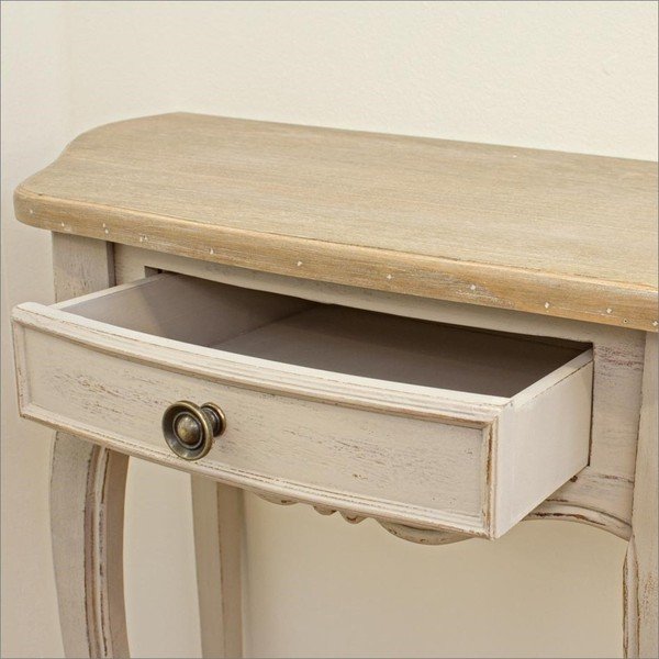Tavolo consolle color crema 35x80 cm Clarisse – Bizzotto-image-1