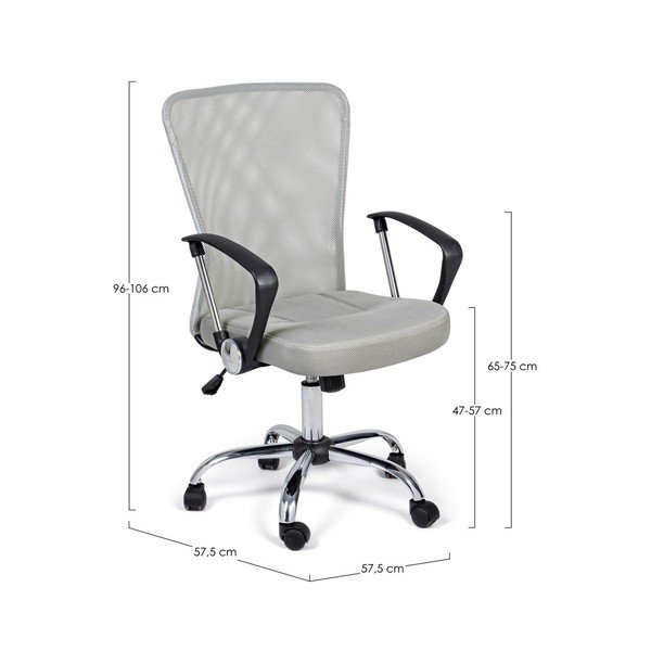 Sedia da ufficio grigio chiaro in imbottito Brisbane – Yes Everyday-image-4