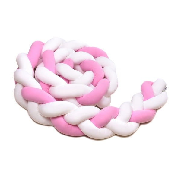 Mantiglia in maglia di cotone rosa e bianca, lunghezza 220 cm - T-TOMI
