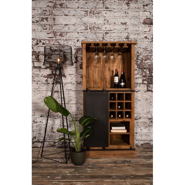 Portabottiglie in legno di teak per 18 bottiglie, 84x177 cm Blackburn - HSM collection-image-1