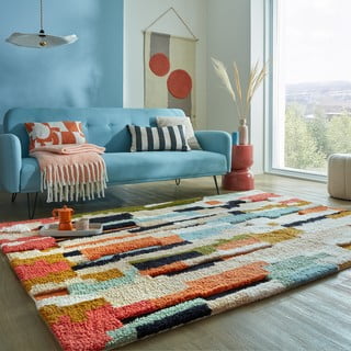 Tappeto in lana tessuto a mano 120x170 cm Zagora Geo Shaggy - Flair Rugs