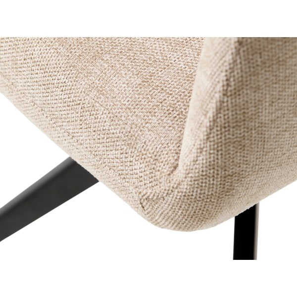 Sedia da pranzo color crema in imbottito con braccioli Roxana – Unique Furniture-image-3