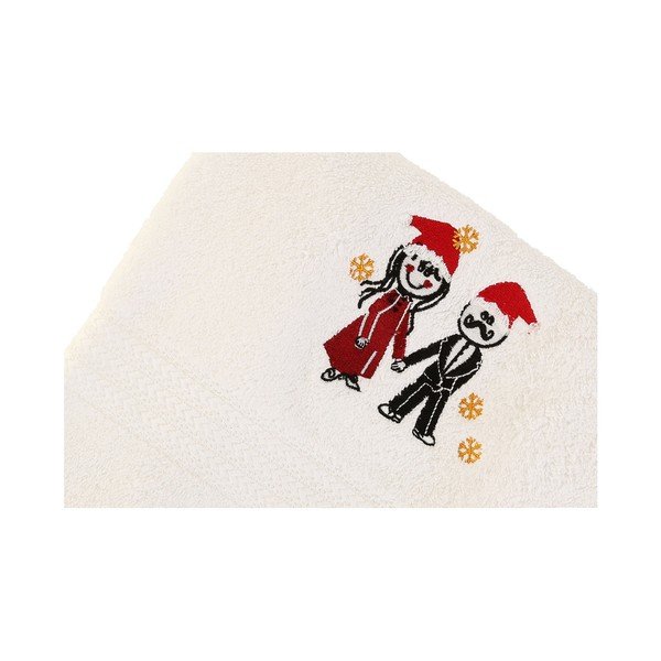Set di 2 asciugamani in cotone bianco Cift White - Foutastic-image-3