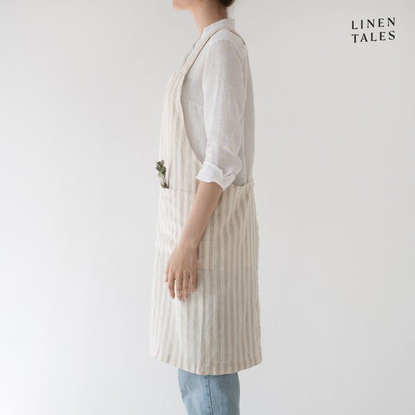 Grembiule in lino Natural White Stripes - Linen Tales-image-1