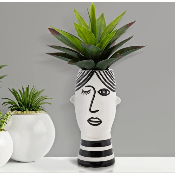 Vaso in porcellana bianco/nero Face - Mauro Ferretti-image-1