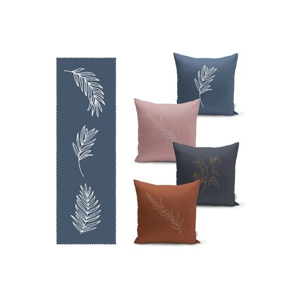 Set di 4 federe e runner da tavola in misto cotone - Minimalist Home World