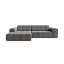 Divano angolare grigio (con penisola a sinistra/con chaise lounge) con rivestimento in velluto Chicago – Cosmopolitan Design