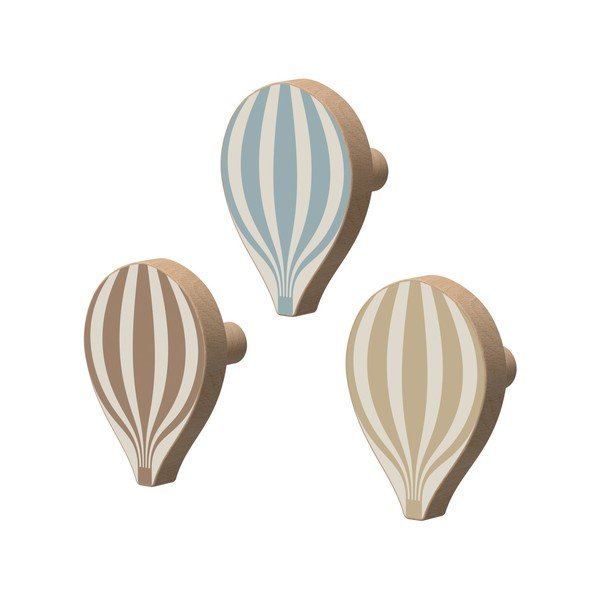 Set di ganci da parete in faggio massiccio 3 pz Hot Air Ballon – Cam Cam Copenhagen