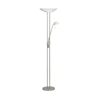 Lampada da terra in argento opaco con paralume in vetro (altezza totale 180 cm) BAYA – EGLO