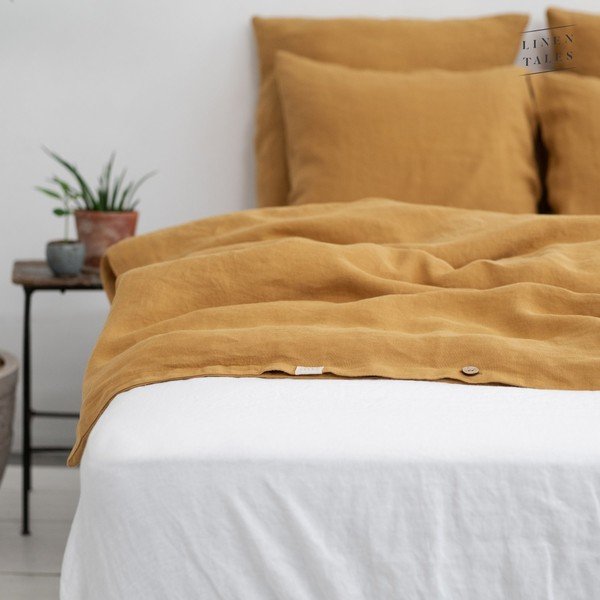 Biancheria da letto in fibra di canapa gialla 200x200 cm - Linen Tales-image-2