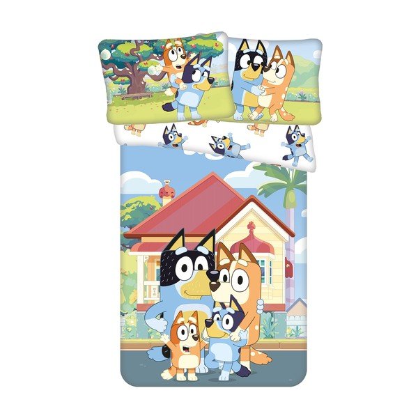 Set copripiumino e federa da bambini in cotone per culla 100x135 cm Bluey – Jerry Fabrics