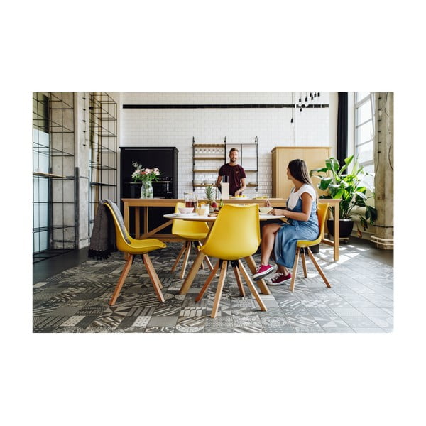 Set di 2 sedie gialle con base in legno di faggio Gina - Bonami Essentials-image-1