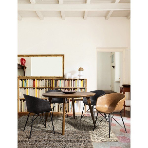Sedia da pranzo marrone cognac in imbottito Warhol – Bizzotto-image-1