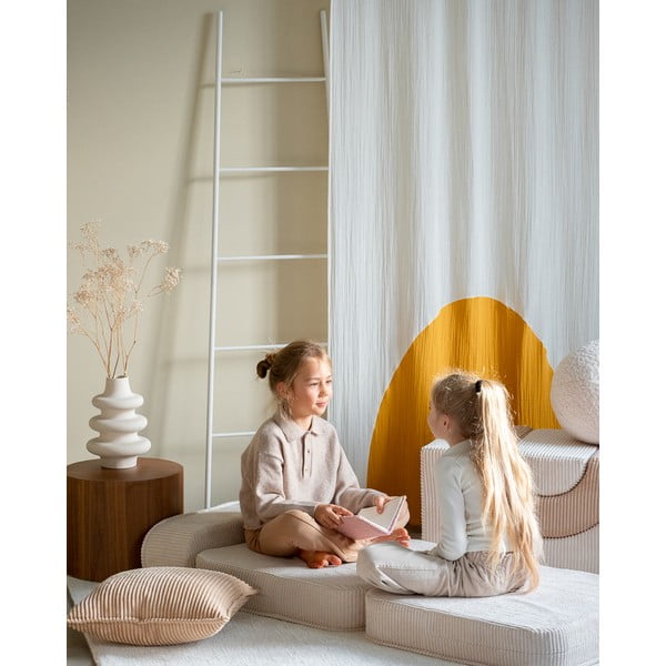 Poltrona per bambini color crema con rivestimento in velluto a coste Flip – Wigiwama-image-1