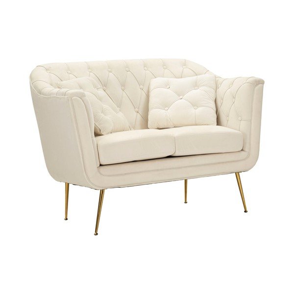 Divano color crema con rivestimento in velluto 130 cm Budapest – Mauro Ferretti-image-2