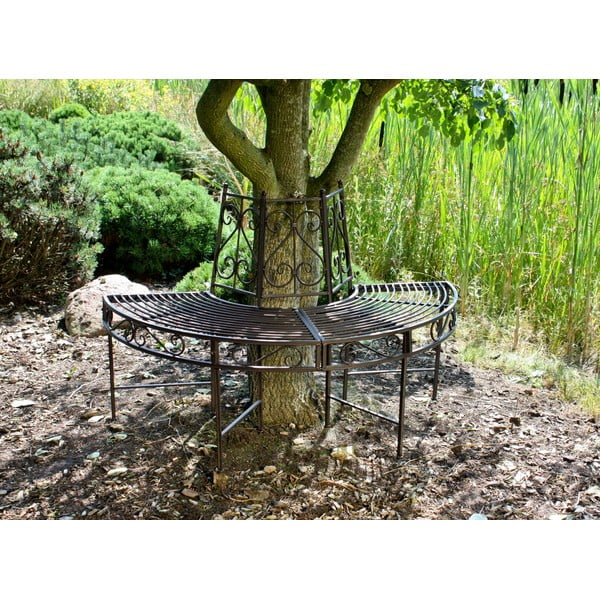 Panchina da giardino in metallo nero Narvi - Garden Pleasure-image-2