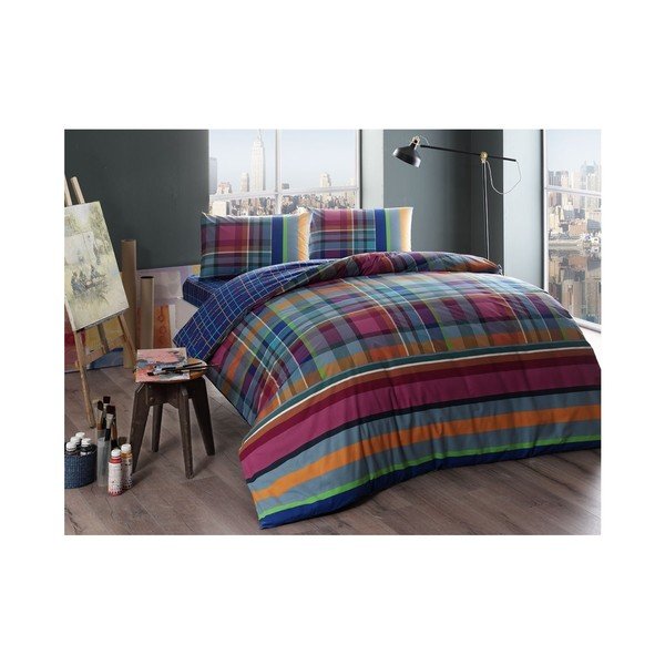 Lenzuolo matrimoniale in cotone ranforce Harlie Fucsia, 160 x 220 cm - Unknown
