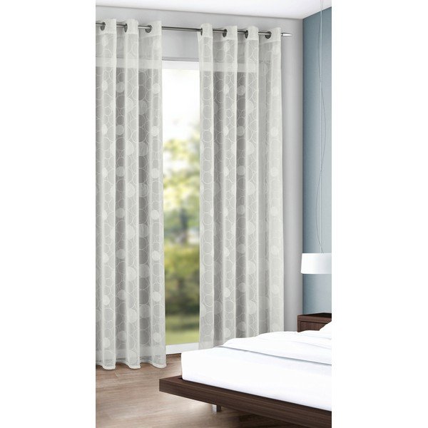 Tenda sottile bianca 135x245 cm Circles – Sehlbach-image-1