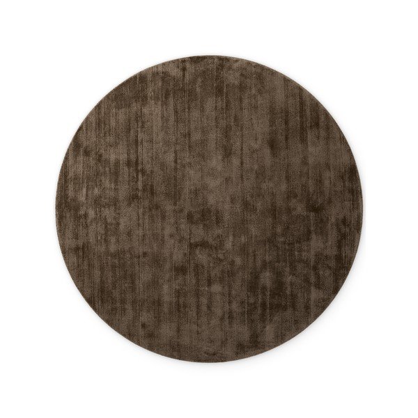 Tappeto rotondo marrone in viscosa tessuto a mano ø 120 cm Noemi – Vikosa