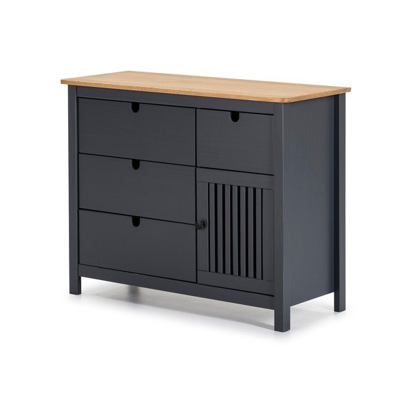 Cassettiera in legno grigio Bruna - Marckeric-image-3