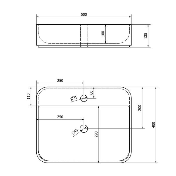 Lavabo bianco in ceramica 50x40 cm Garda – Sapho-image-4