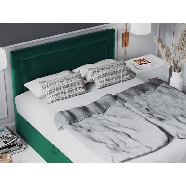Letto matrimoniale in velluto verde Yucca, 200 x 200 cm - Mazzini Beds-image-4